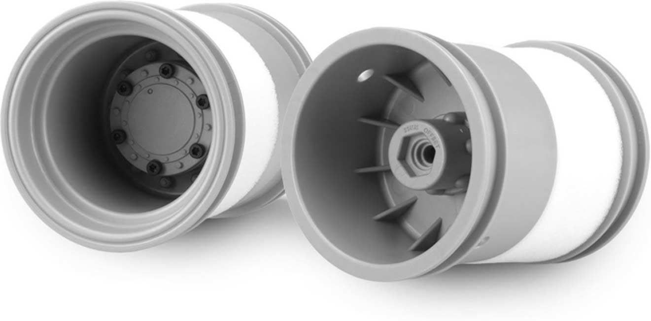 Tribute 2.6 x 3.6 Monster Truck Wheel, Silver (2)